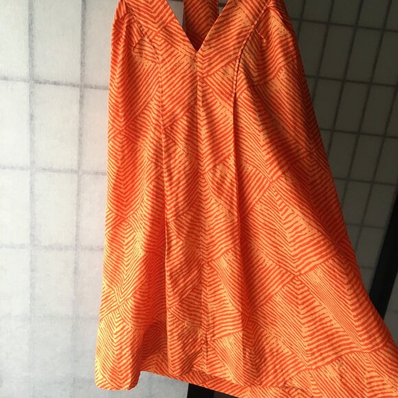 Martin + OSA Orange Silk Blend V-Neck Halter Top Women Size 2 - Picture 2 of 6